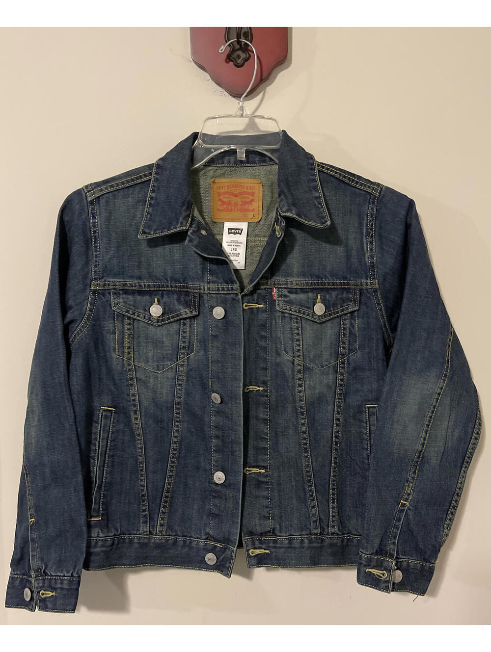 Levis Youth Girls Size 12-13 Large, Full-Button, Cotton, Denim Jacket! A3033